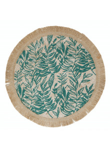 Creative Tops Hessian Placemats, Set of 4, Green Leaf