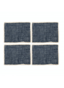 Creative Tops Rectangular Jute Placemats, Set of 4, Navy Blue