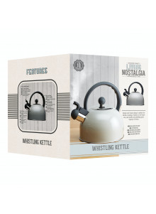 Living Nostalgia Antique Cream Traditional 1.4 Litre Whistling Kettle