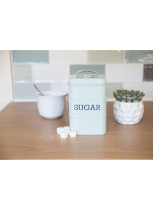 Living Nostalgia Vintage Blue Sugar Tin
