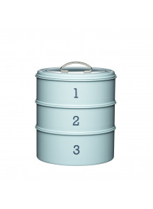 Living Nostalgia Vintage Blue Three Tier Cake Tin Set