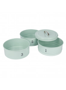 Living Nostalgia Vintage Blue Three Tier Cake Tin Set