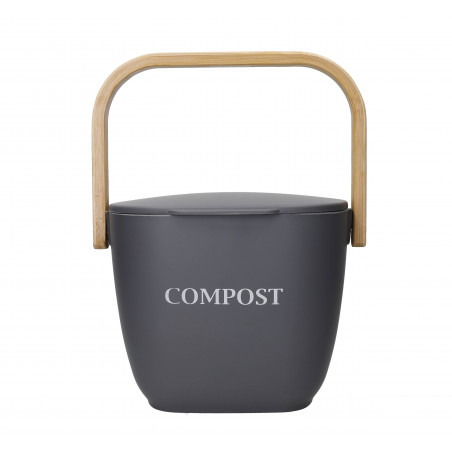 Natural Elements Bamboo Kitchen Compost Bin, Grey