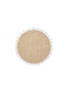 Natural Elements Set of 4 Woven Hessian Jute Round Table Mats, 38cm