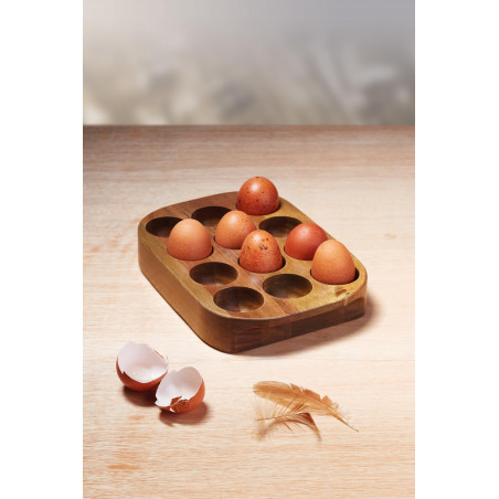 Natural Elements Acacia Wood Egg Rack