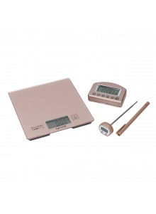 Taylor Pro Kitchen Scales, Timer and Thermometer Gift Set, Rose Gold