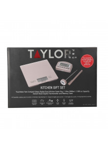 Taylor Pro Kitchen Scales, Timer and Thermometer Gift Set, Rose Gold
