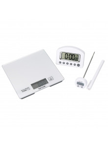 Taylor Pro Kitchen Scales, Timer and Thermometer Gift Set, Silver