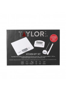 Taylor Pro Kitchen Scales, Timer and Thermometer Gift Set, Silver