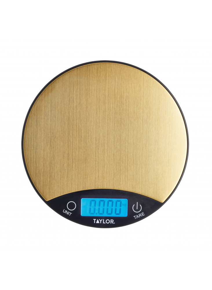 Taylor Pro Digital Dual 5Kg Kitchen Scales - Black & Brass Taylor Pro Digital Dual 5Kg Kitchen Scales - Black & Brass