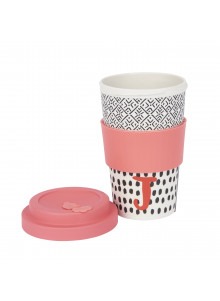 KitchenCraft 410ml Bamboo Letter "J" Reuseable Mug