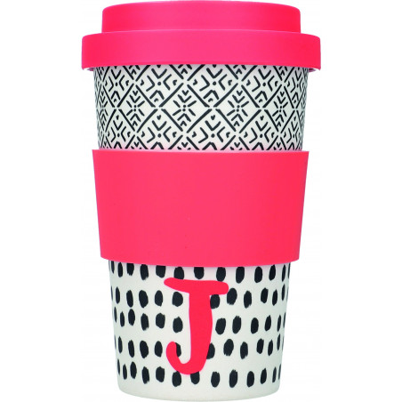 KitchenCraft 410ml Bamboo Letter "J" Reuseable Mug