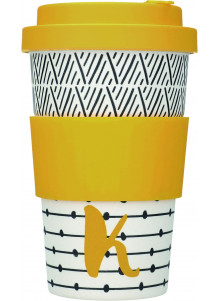KitchenCraft 410ml Bamboo Letter "K" Reuseable Mug