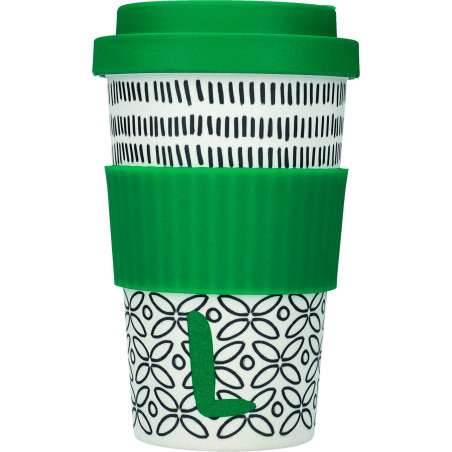 KitchenCraft 410ml Bamboo Letter "L" Reuseable Mug