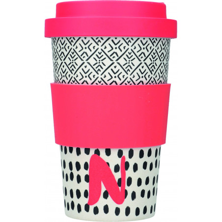 KitchenCraft 410ml Bamboo Letter "N" Reuseable Mug
