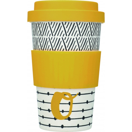 KitchenCraft 410ml Bamboo Letter "O" Reuseable Mug