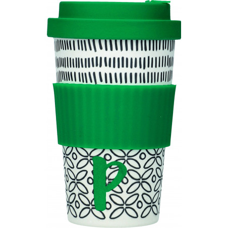 KitchenCraft 410ml Bamboo Letter "P" Reuseable Mug