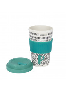 KitchenCraft 410ml Bamboo Letter "P" Reuseable Mug