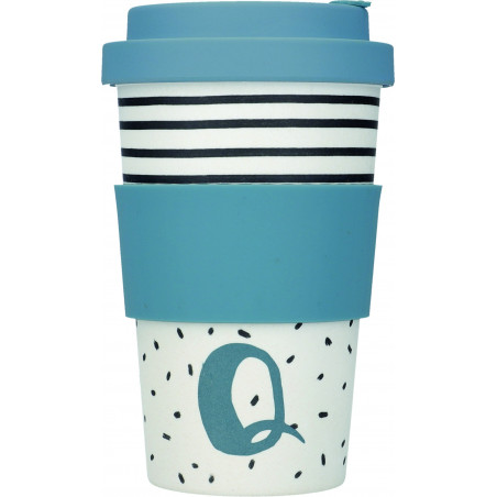KitchenCraft 410ml Bamboo Letter "Q" Reuseable Mug