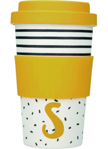 KitchenCraft 410ml Bamboo Letter "S" Reuseable Mug