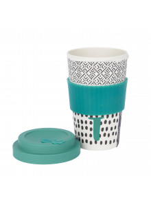 KitchenCraft 410ml Bamboo Letter "T" Reuseable Mug