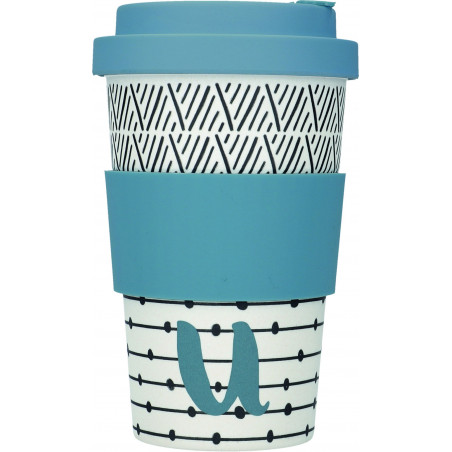 KitchenCraft 410ml Bamboo Letter "U" Reuseable Mug