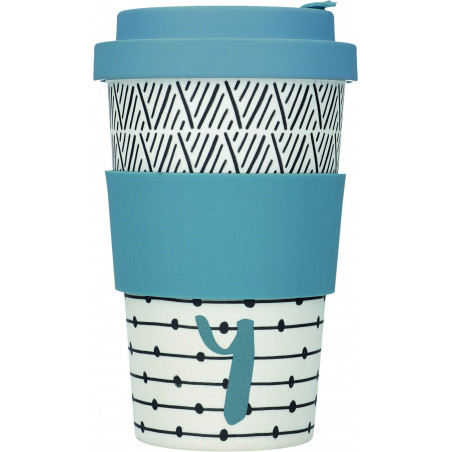 KitchenCraft 410ml Bamboo Letter "Y" Reuseable Mug
