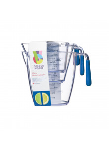 Colourworks 3 Piece Blue Acrylic Measuring Jug Set