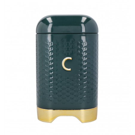 Lovello Hunter Green Textured Coffee Canister