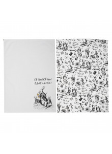 Victoria And Albert Alice In Wonderland Set of 2 Tea Towels