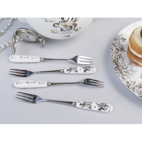 Victoria And Albert Alice In Wonderland Set of 4 Pastry Forks