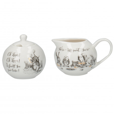 Victoria And Albert Alice In Wonderland Sugar Bowl And Creamer