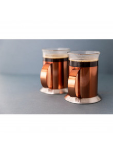 La Cafetière Set Of 2 Copper Effect Coffee Mugs