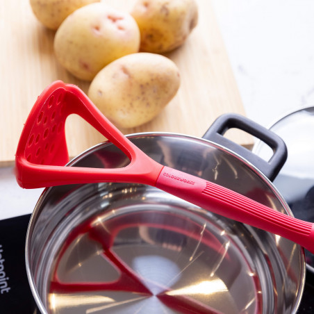 Colourworks Red Potato Masher with Built-In Scoop