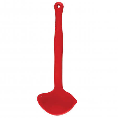 Colourworks Red Silicone Ladle with Pouring and Straining Lips