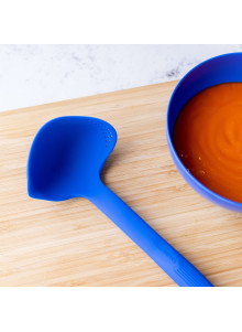 Colourworks Blue Silicone Ladle with Pouring and Straining Lips