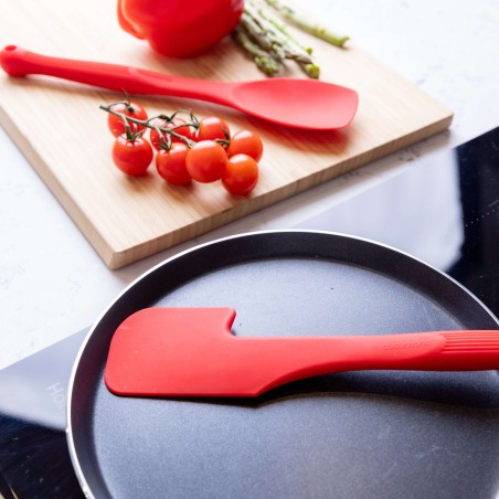 Colourworks Red Silicone Spatula with Bowl Rest