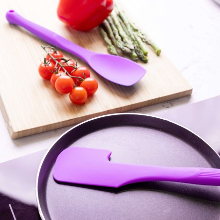 Colourworks Purple Silicone Spatula with Bowl Rest