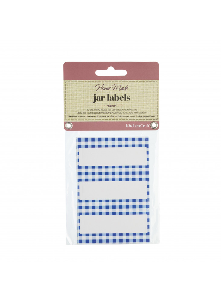Home Made Jar Labels - Blue Gingham Home Made Jar Labels - Blue Gingham