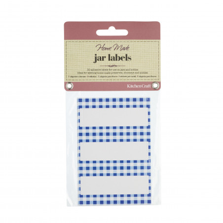 Home Made Jar Labels - Blue Gingham