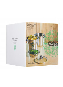 World of Flavours Italian Pasta Pot with Steamer Insert