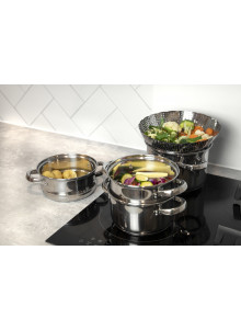 KitchenCraft Stainless Steel 28cm Collapsible Steaming Basket