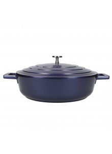 MasterClass Cast Aluminium Shallow 4 Litre Casserole Dish - Metallic Blue