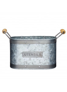 Industrial Kitchen Galvanised Steel Utensil Caddy