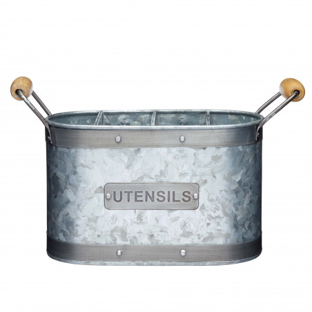 Industrial Kitchen Galvanised Steel Utensil Caddy