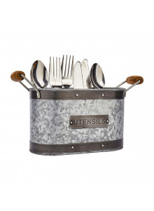 Industrial Kitchen Galvanised Steel Utensil Caddy