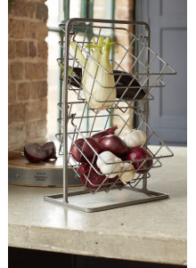 Industrial Kitchen 2 Tier Distressed Paintwork Industrial Style Wire Storage Baskets