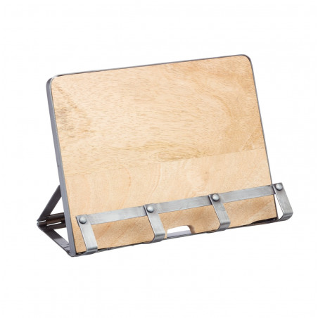 Industrial Kitchen Metal + Wooden Cookbook Stand / Tablet Holder
