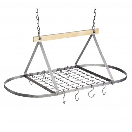 Industrial Kitchen Vintage-Style Ceiling Hanging Pot & Pan Rack