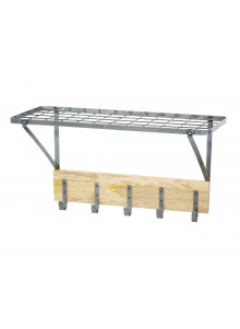 Industrial Kitchen Wall-Mounted Shelf with Hooks